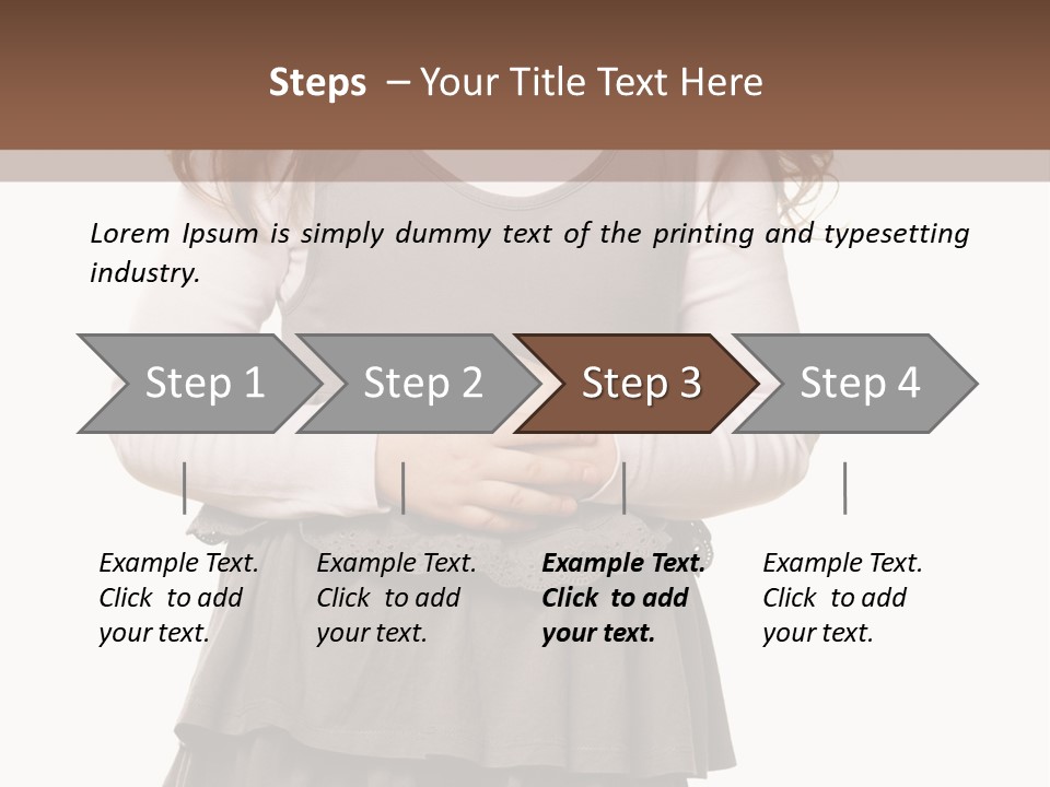 A Little Girl Standing In Front Of A Brown Background PowerPoint Template