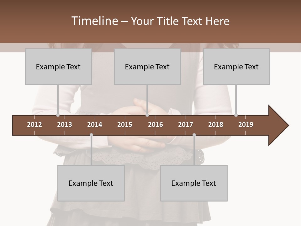 A Little Girl Standing In Front Of A Brown Background PowerPoint Template