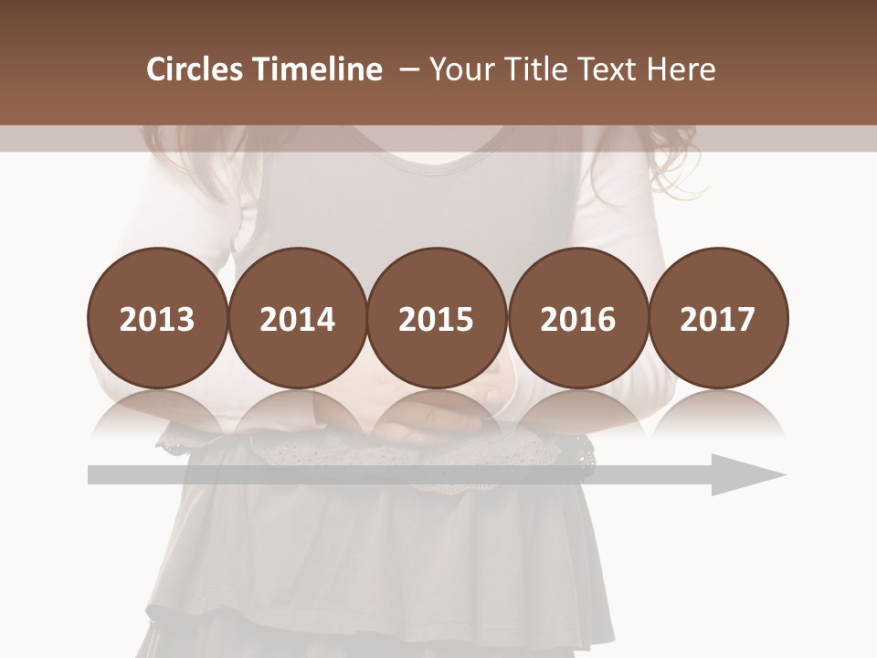 A Little Girl Standing In Front Of A Brown Background PowerPoint Template