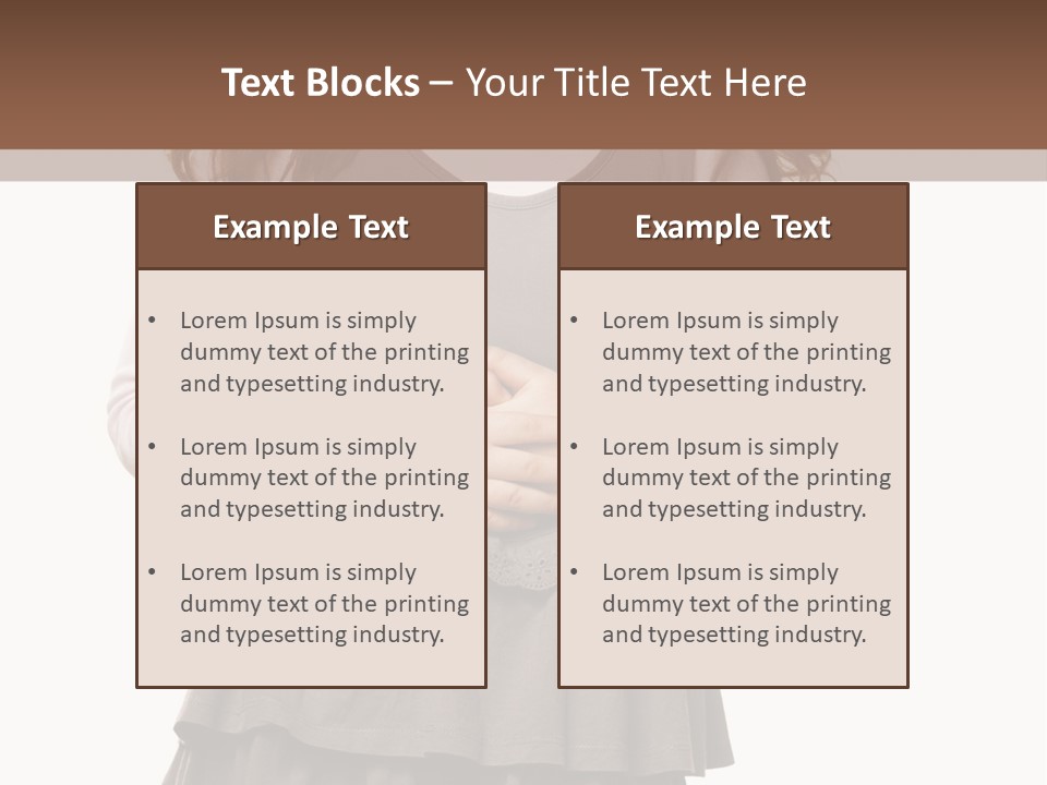 A Little Girl Standing In Front Of A Brown Background PowerPoint Template