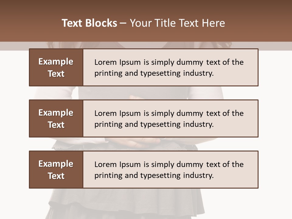 A Little Girl Standing In Front Of A Brown Background PowerPoint Template