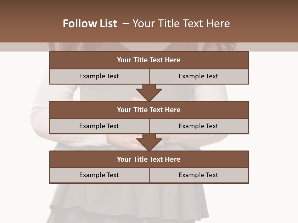 A Little Girl Standing In Front Of A Brown Background PowerPoint Template