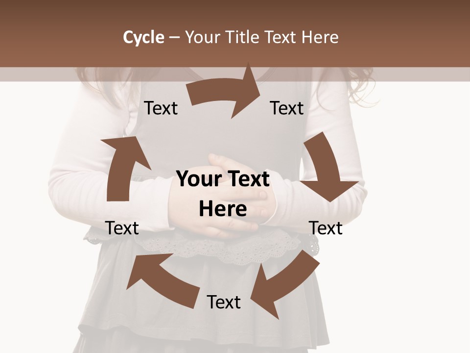 A Little Girl Standing In Front Of A Brown Background PowerPoint Template