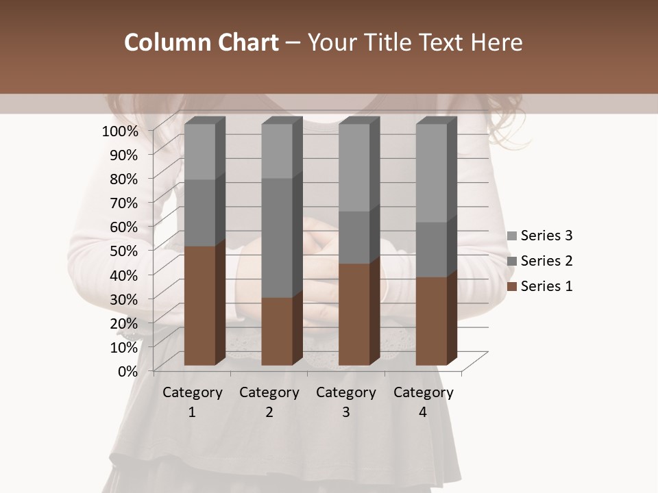 A Little Girl Standing In Front Of A Brown Background PowerPoint Template