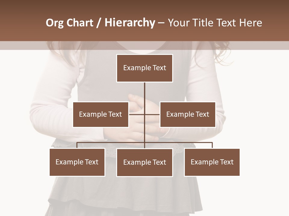 A Little Girl Standing In Front Of A Brown Background PowerPoint Template