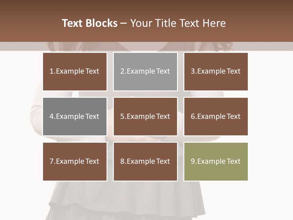 A Little Girl Standing In Front Of A Brown Background PowerPoint Template