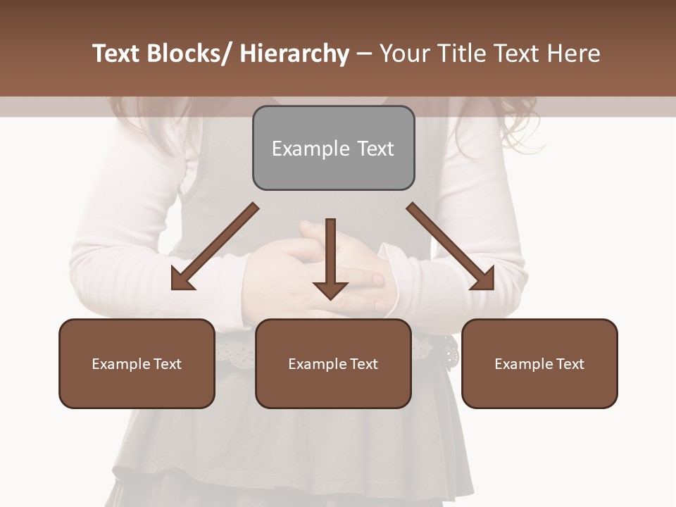 A Little Girl Standing In Front Of A Brown Background PowerPoint Template