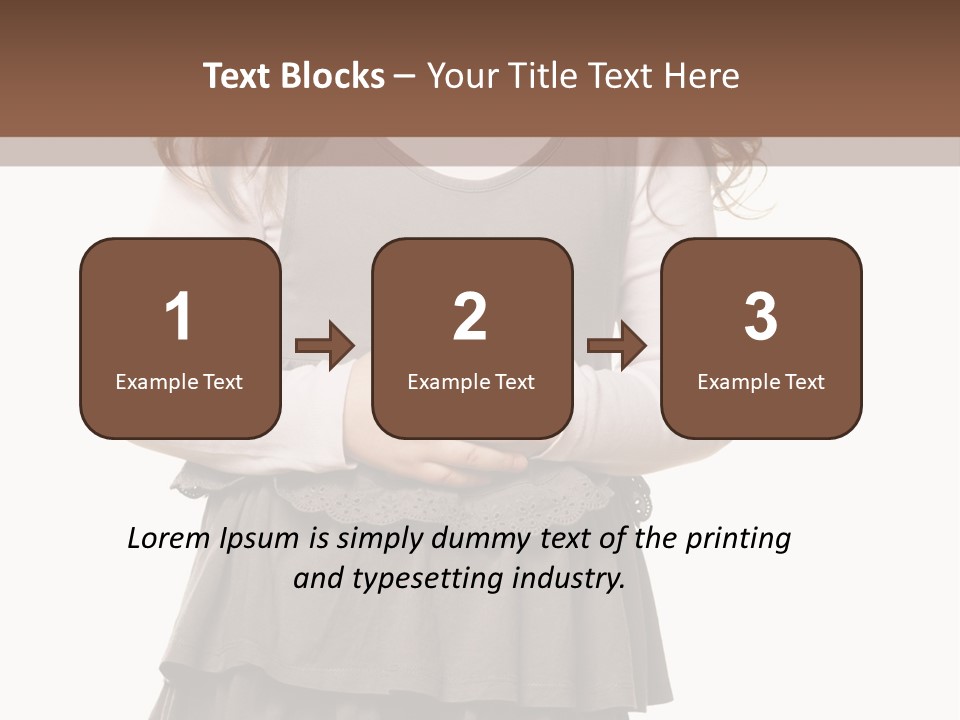 A Little Girl Standing In Front Of A Brown Background PowerPoint Template