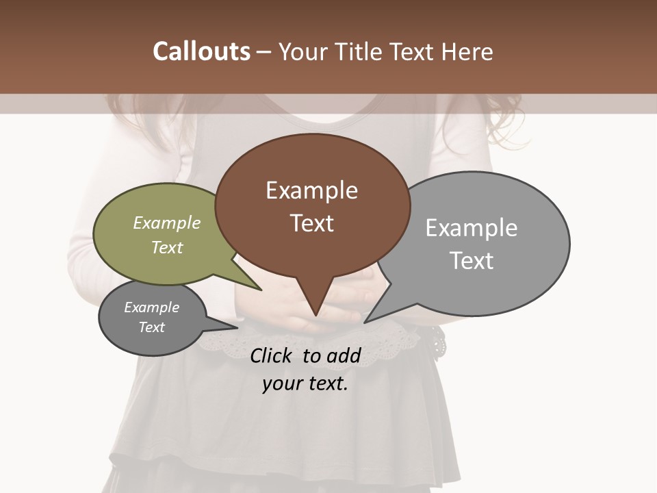 A Little Girl Standing In Front Of A Brown Background PowerPoint Template