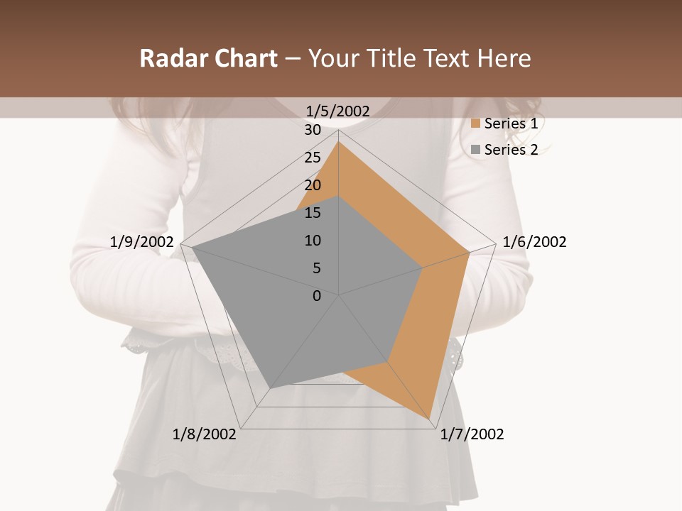 A Little Girl Standing In Front Of A Brown Background PowerPoint Template