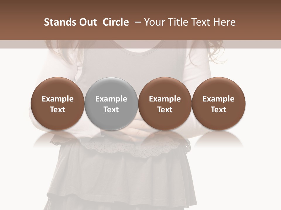 A Little Girl Standing In Front Of A Brown Background PowerPoint Template