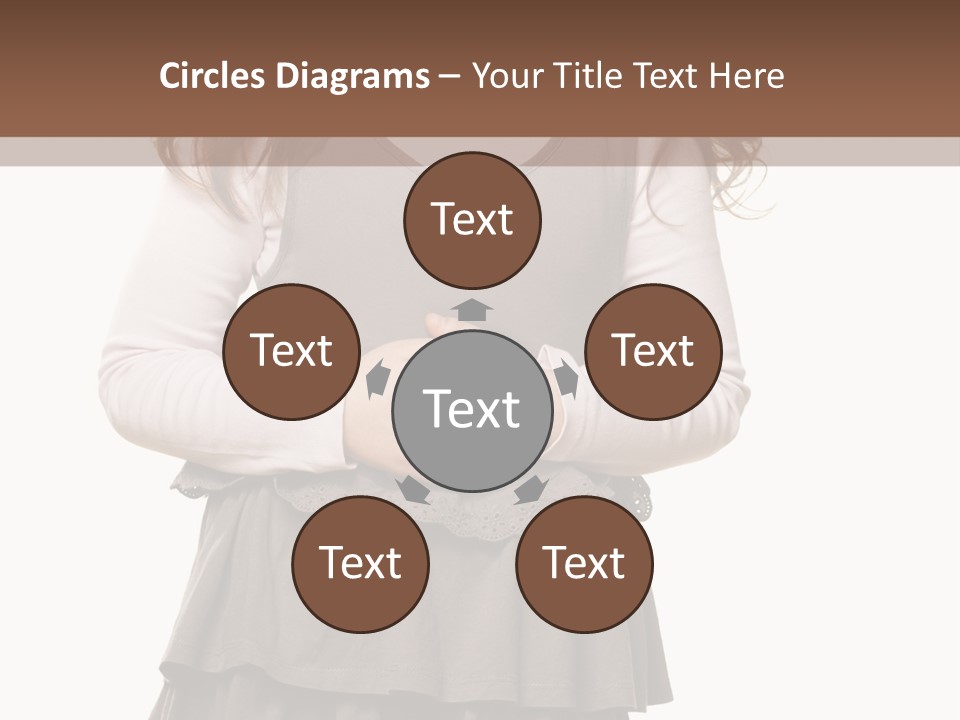 A Little Girl Standing In Front Of A Brown Background PowerPoint Template