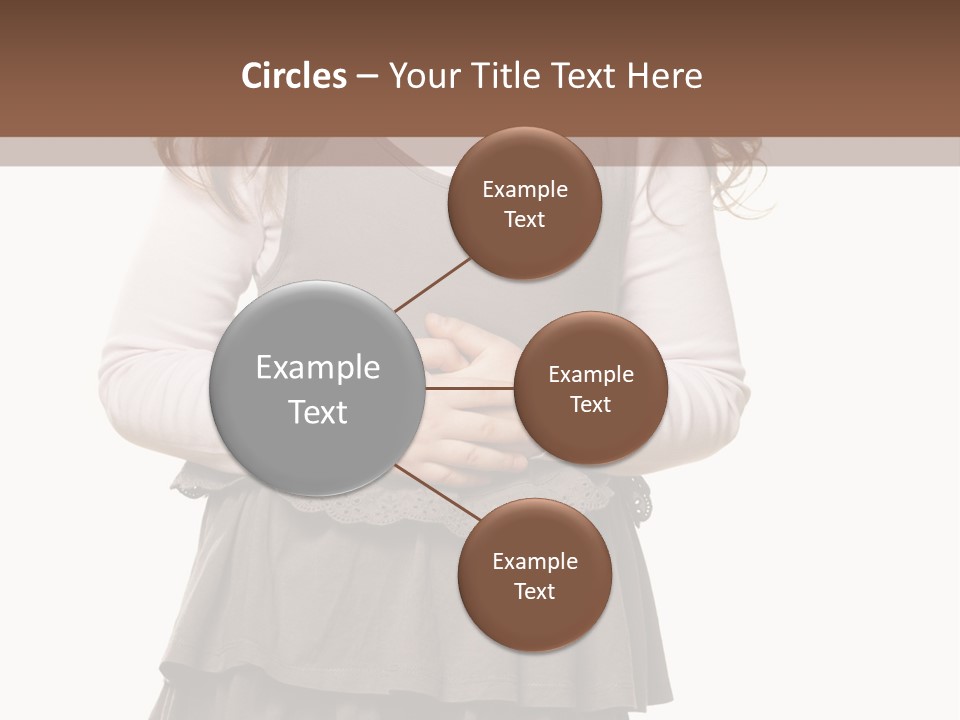 A Little Girl Standing In Front Of A Brown Background PowerPoint Template