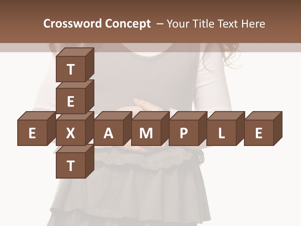 A Little Girl Standing In Front Of A Brown Background PowerPoint Template