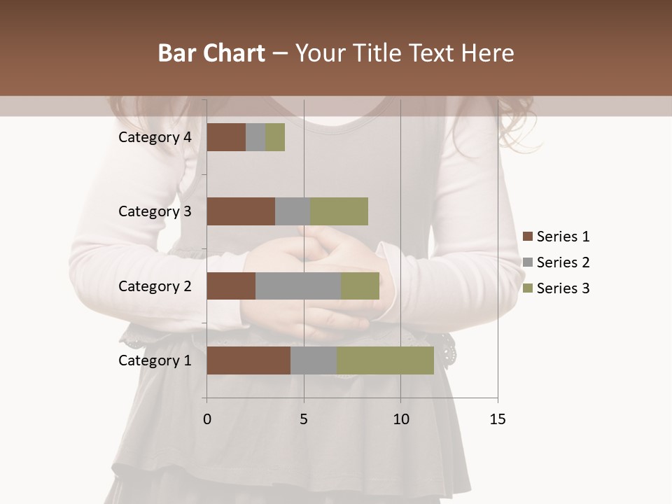 A Little Girl Standing In Front Of A Brown Background PowerPoint Template