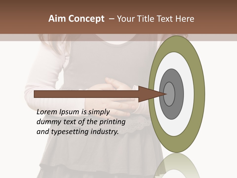 A Little Girl Standing In Front Of A Brown Background PowerPoint Template