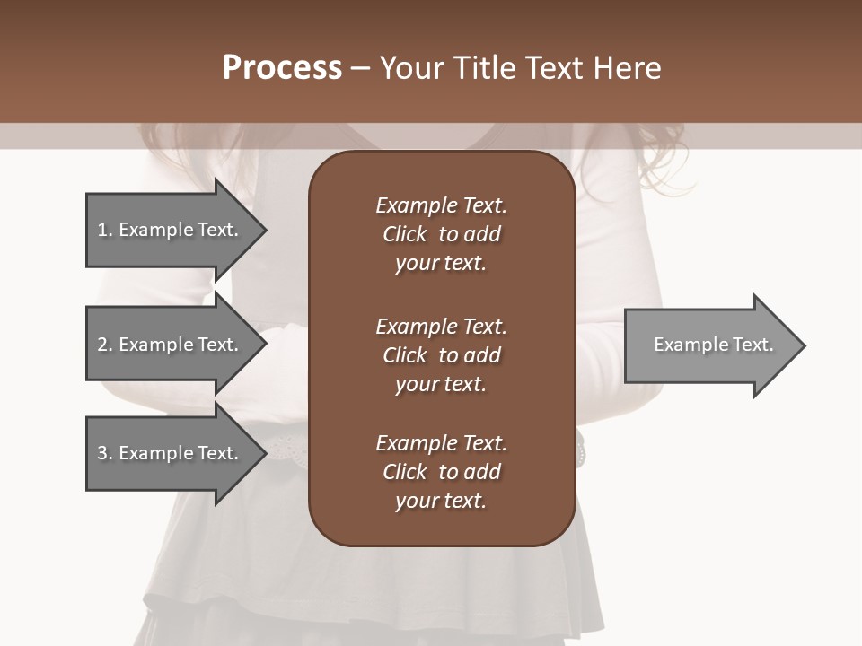 A Little Girl Standing In Front Of A Brown Background PowerPoint Template