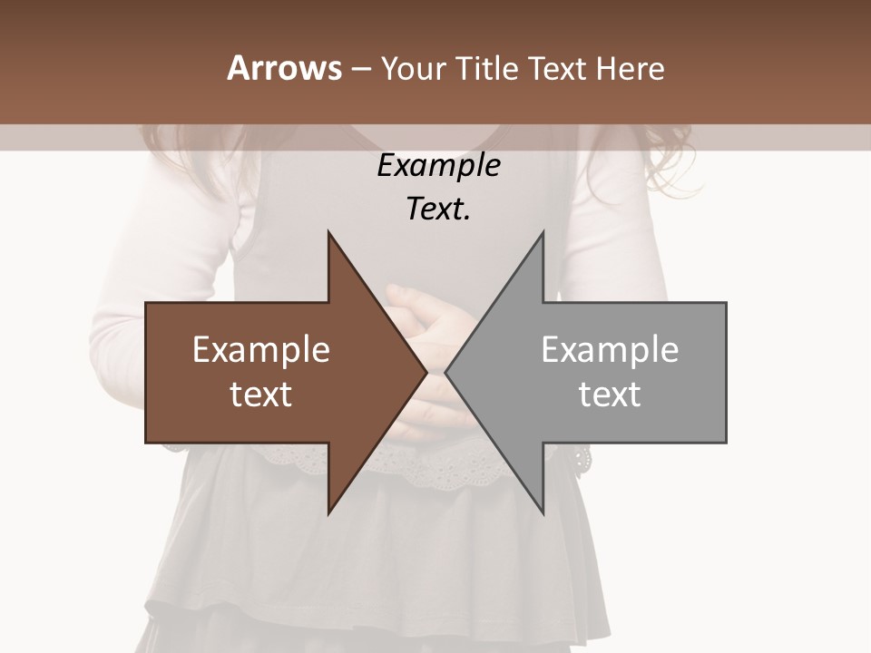 A Little Girl Standing In Front Of A Brown Background PowerPoint Template