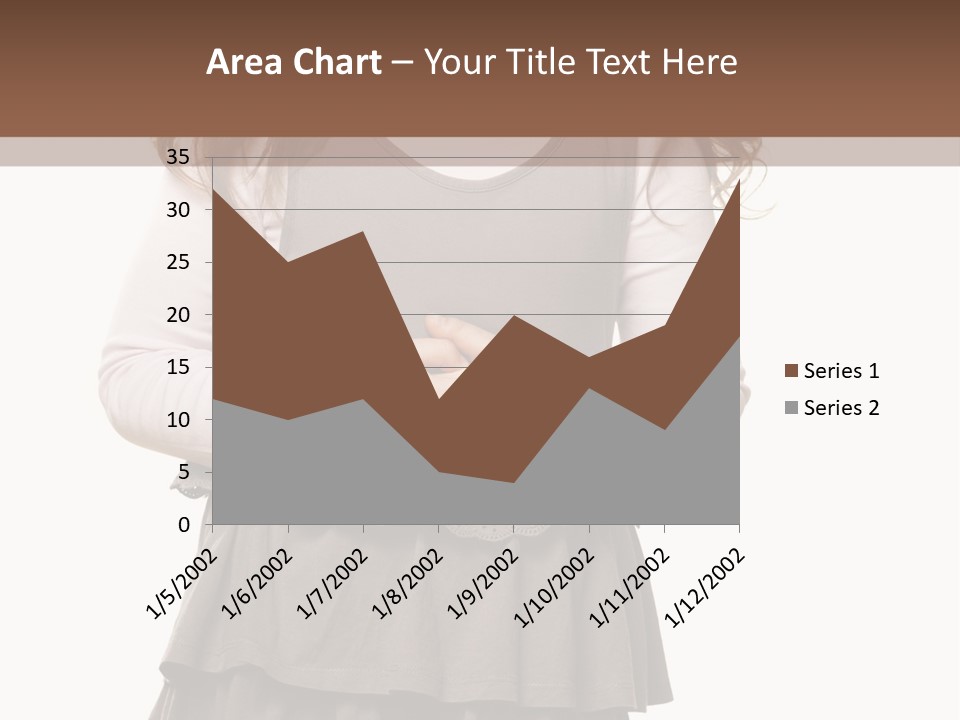 A Little Girl Standing In Front Of A Brown Background PowerPoint Template