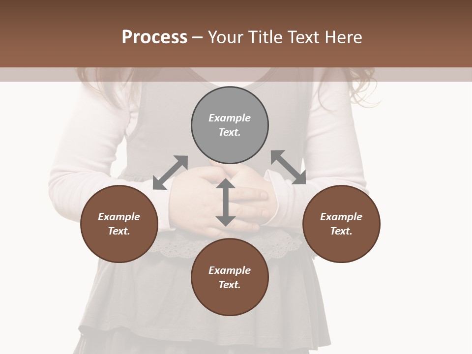 A Little Girl Standing In Front Of A Brown Background PowerPoint Template