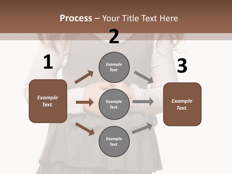 A Little Girl Standing In Front Of A Brown Background PowerPoint Template