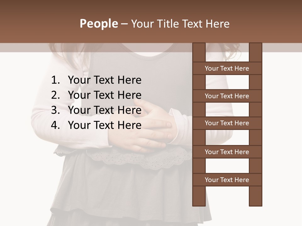 A Little Girl Standing In Front Of A Brown Background PowerPoint Template