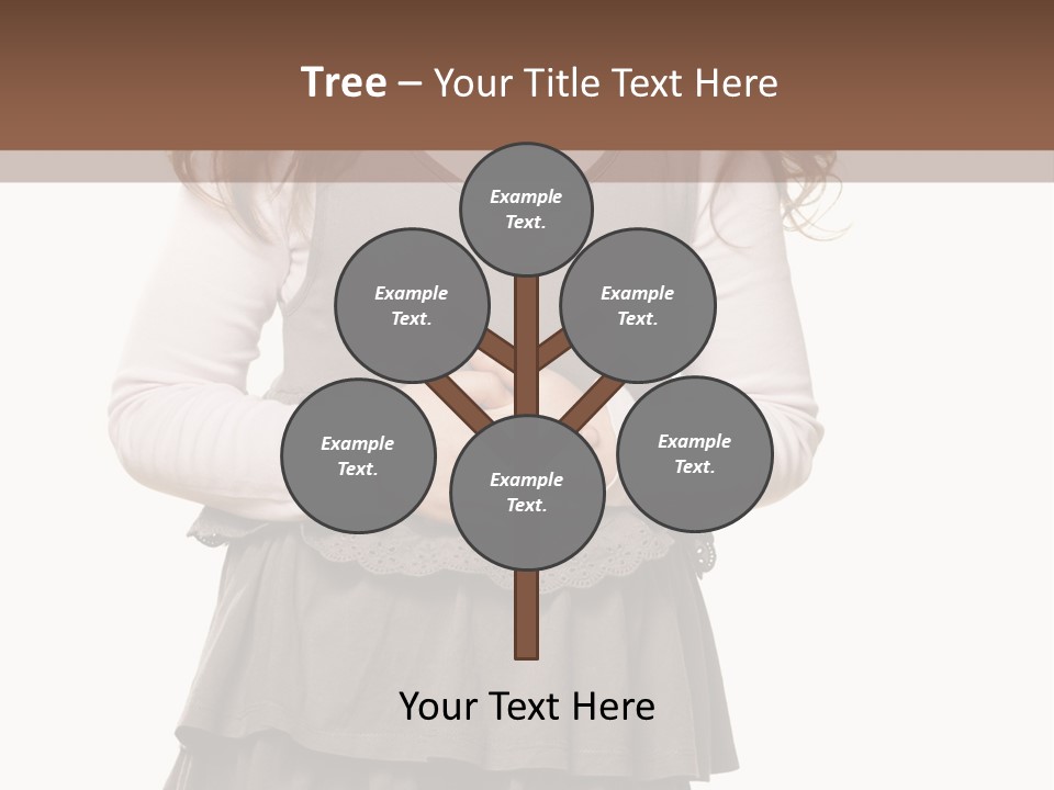 A Little Girl Standing In Front Of A Brown Background PowerPoint Template