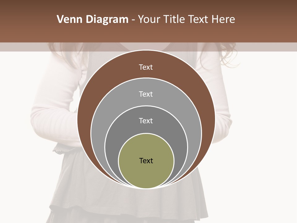 A Little Girl Standing In Front Of A Brown Background PowerPoint Template