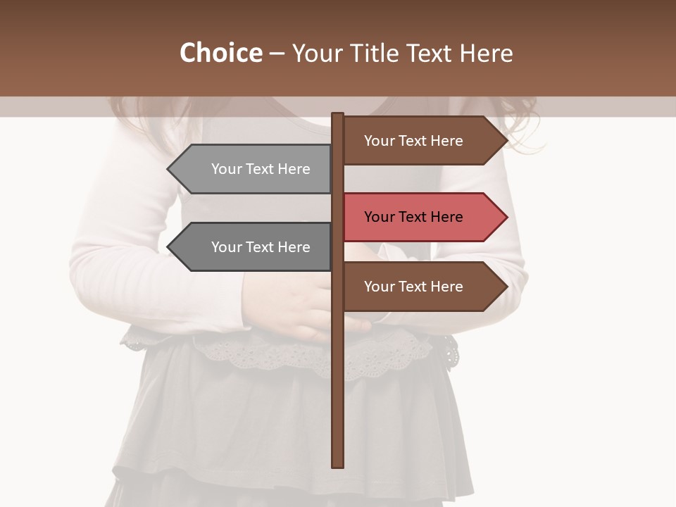 A Little Girl Standing In Front Of A Brown Background PowerPoint Template