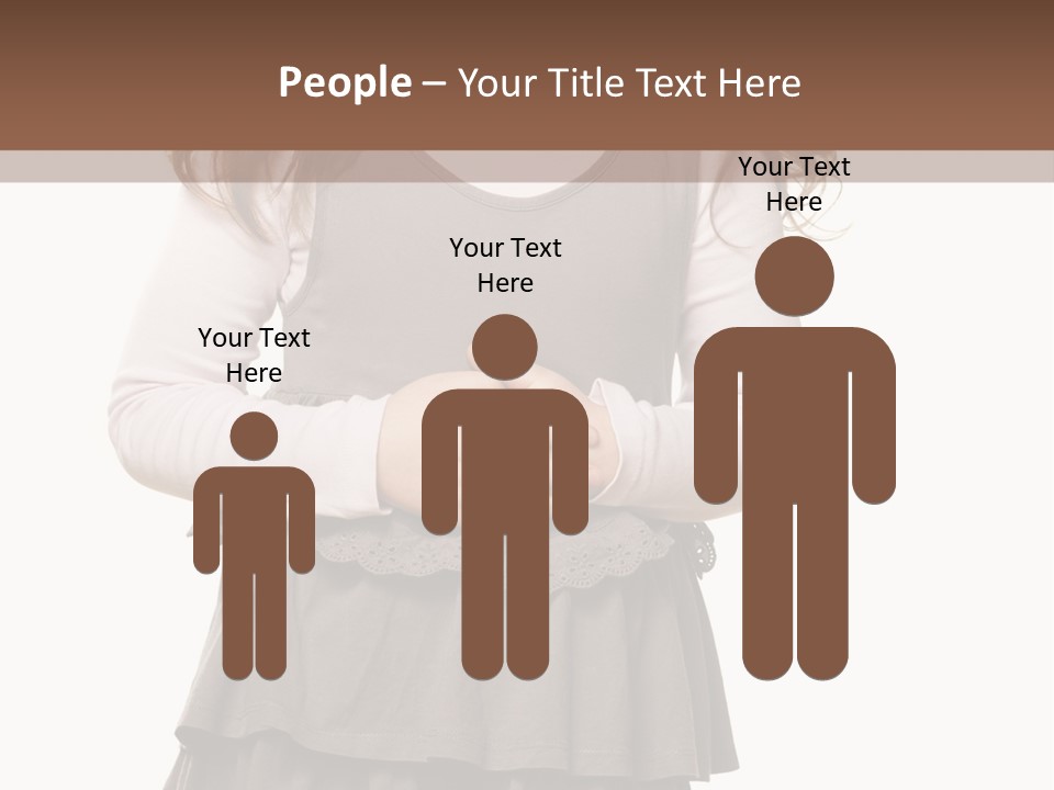 A Little Girl Standing In Front Of A Brown Background PowerPoint Template