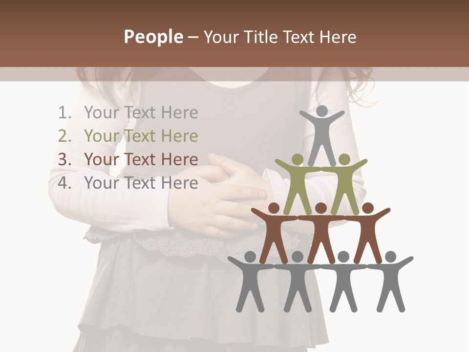 A Little Girl Standing In Front Of A Brown Background PowerPoint Template