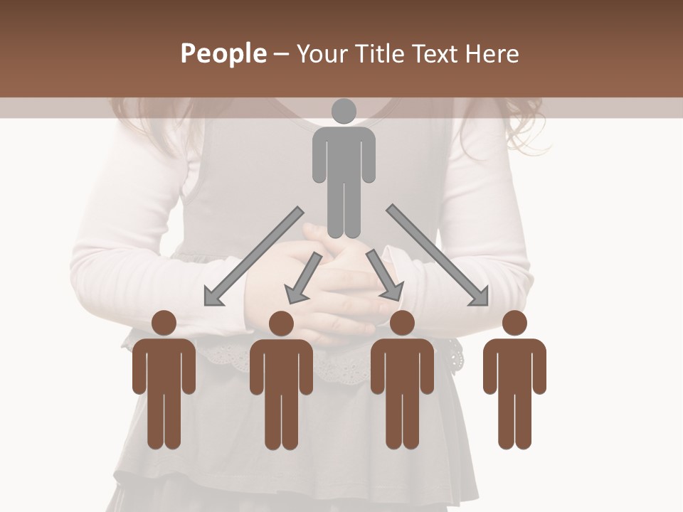 A Little Girl Standing In Front Of A Brown Background PowerPoint Template
