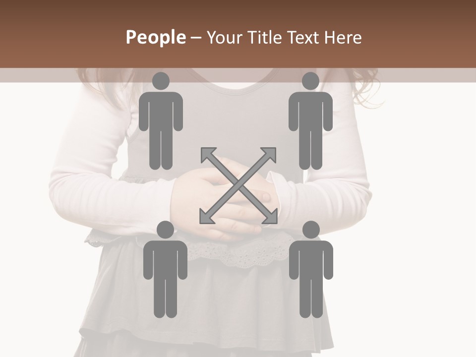 A Little Girl Standing In Front Of A Brown Background PowerPoint Template