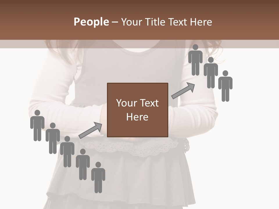 A Little Girl Standing In Front Of A Brown Background PowerPoint Template