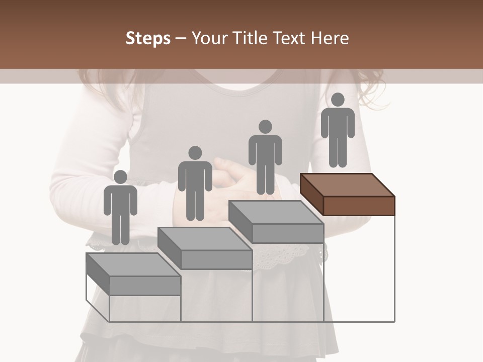 A Little Girl Standing In Front Of A Brown Background PowerPoint Template