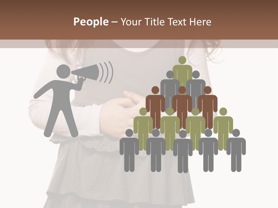 A Little Girl Standing In Front Of A Brown Background PowerPoint Template