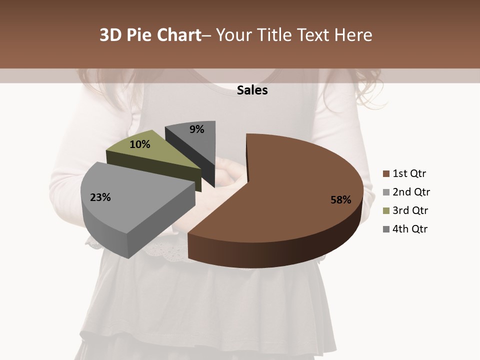 A Little Girl Standing In Front Of A Brown Background PowerPoint Template
