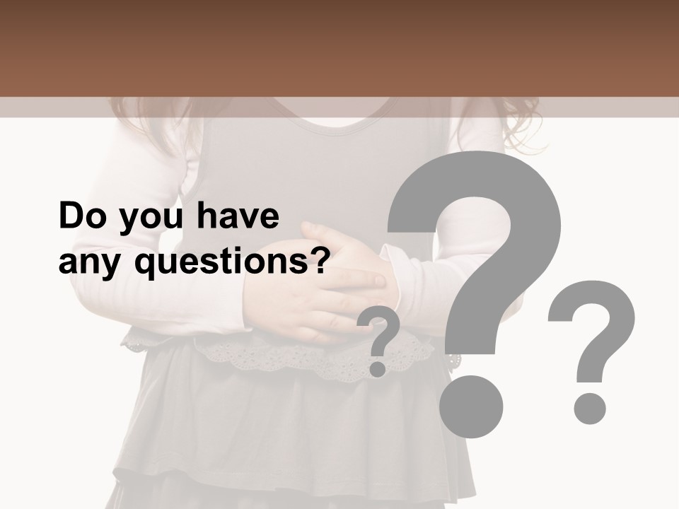 A Little Girl Standing In Front Of A Brown Background PowerPoint Template