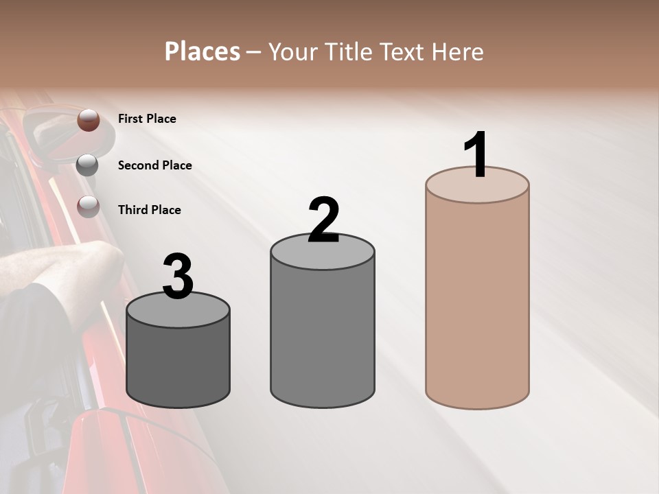 A Man Driving A Red Car On A Road PowerPoint Template