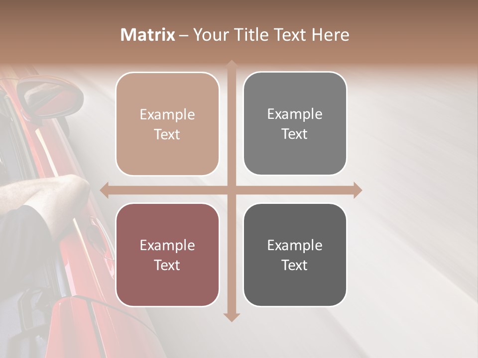 A Man Driving A Red Car On A Road PowerPoint Template