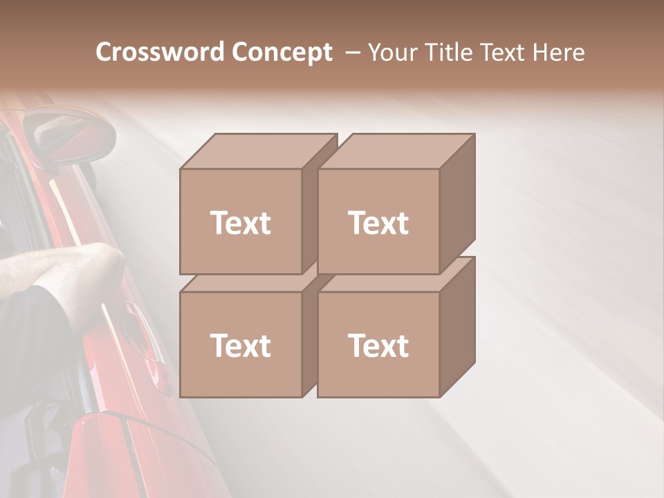 A Man Driving A Red Car On A Road PowerPoint Template