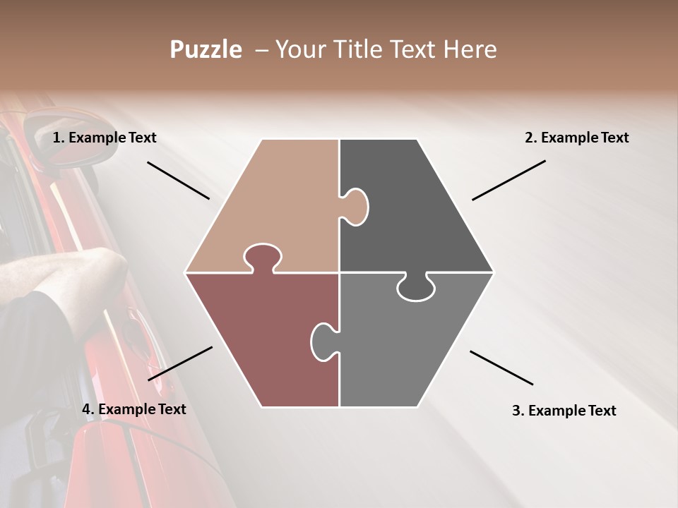 A Man Driving A Red Car On A Road PowerPoint Template