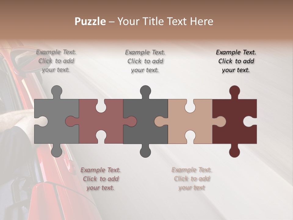 A Man Driving A Red Car On A Road PowerPoint Template