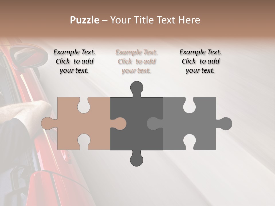 A Man Driving A Red Car On A Road PowerPoint Template