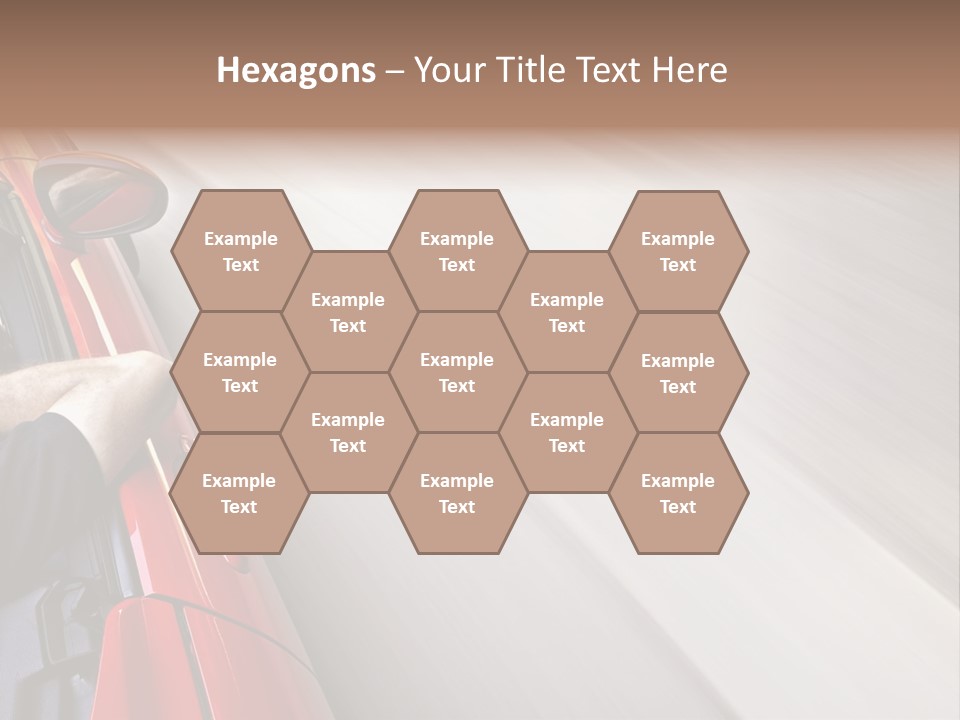 A Man Driving A Red Car On A Road PowerPoint Template