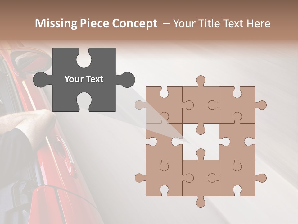 A Man Driving A Red Car On A Road PowerPoint Template