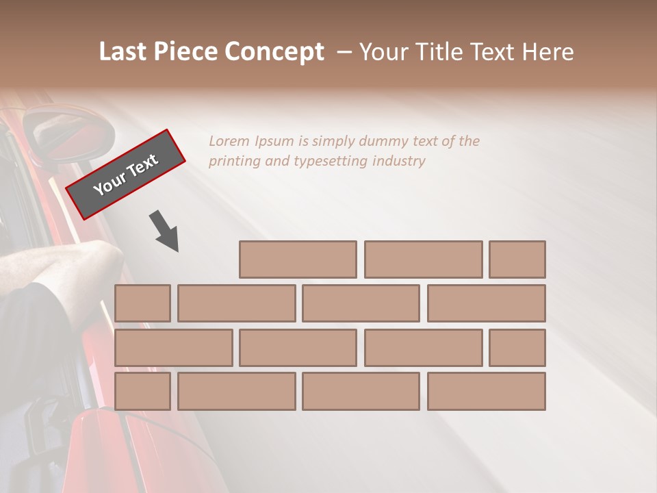 A Man Driving A Red Car On A Road PowerPoint Template