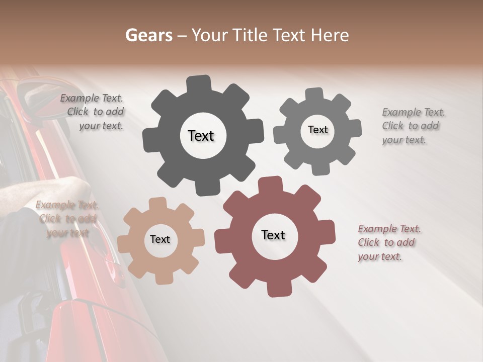 A Man Driving A Red Car On A Road PowerPoint Template