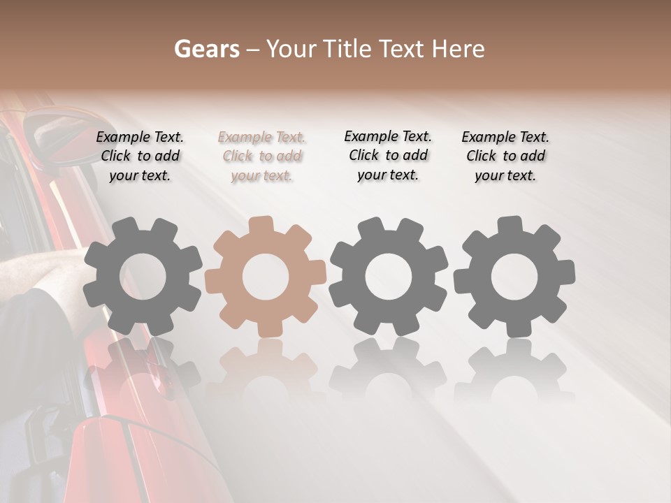 A Man Driving A Red Car On A Road PowerPoint Template