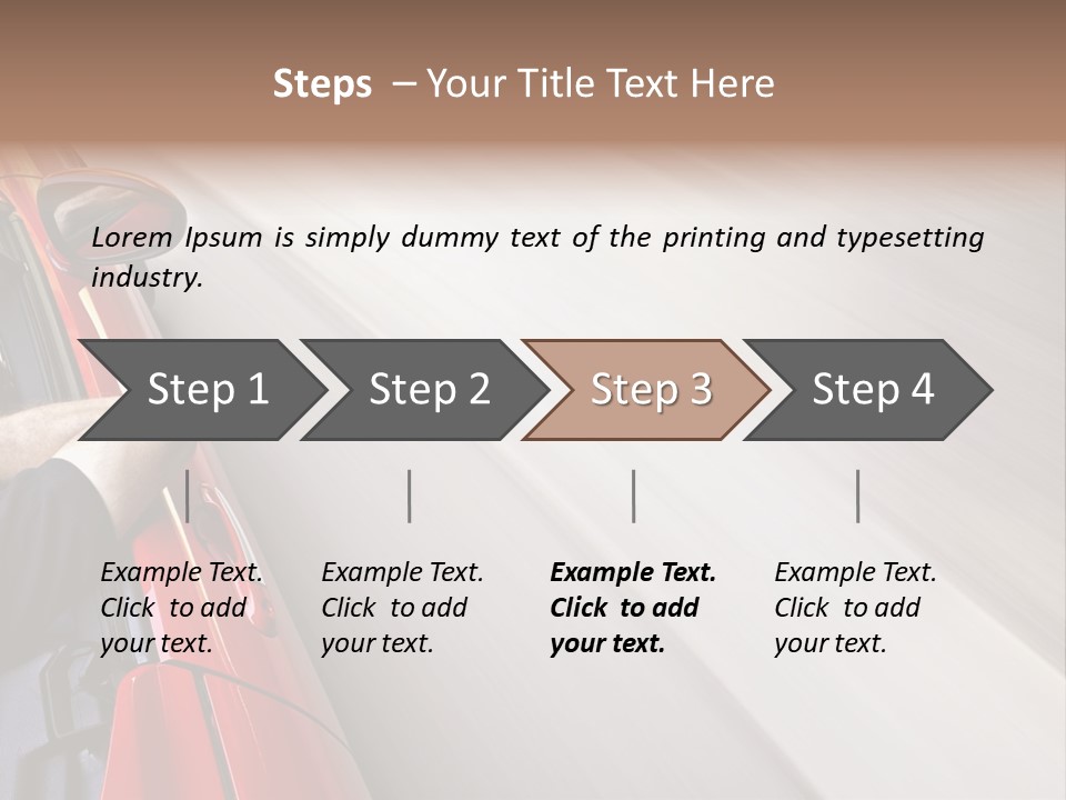 A Man Driving A Red Car On A Road PowerPoint Template